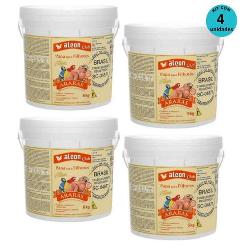 Ração Alcon Club Papa P/ Filhotes De Araras Super Premium 6 Kg Kit c/ 4 unid. Ração Alcon Club Papa P/ Filhotes De Araras Super Premium 6 Kg Kit c/ 4 unid.