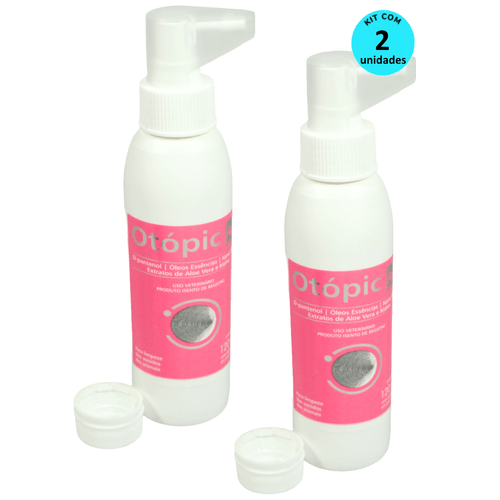 Limpador Auditivo Pet Otópic AG 120ml Inovet Kit com 2 Limpador Auditivo Pet Otópic AG 120ml Inovet Kit com 2