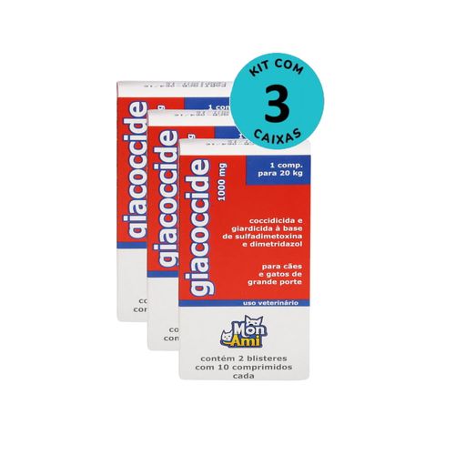 Kit Giacoccide Mon Ami 1000mg c/ 20 Comprimidos C/ 3 unidades Kit Giacoccide Mon Ami 1000mg c/ 20 Comprimidos C/ 3 unidades