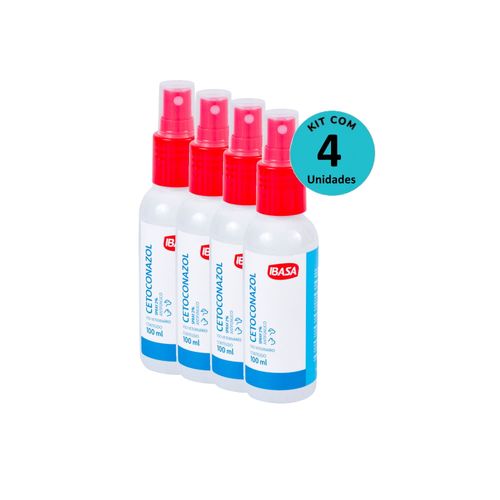 Kit Cetoconazol Spray 2% Ibasa 100ml C/ 4 unidades Kit Cetoconazol Spray 2% Ibasa 100ml C/ 4 unidades