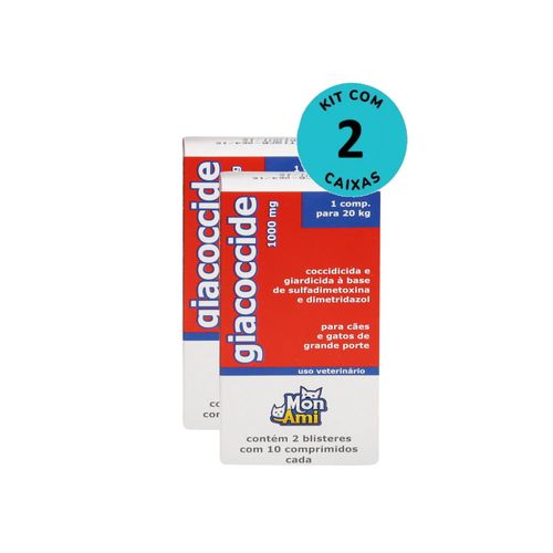 Kit Giacoccide Mon Ami 1000mg c/ 20 Comprimidos C/ 2 unidades