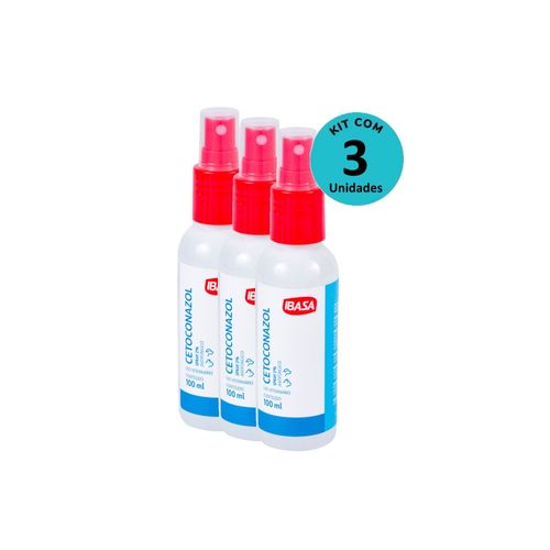 Kit Cetoconazol Spray 2% Ibasa 100ml C/ 3 unidades Kit Cetoconazol Spray 2% Ibasa 100ml C/ 3 unidades