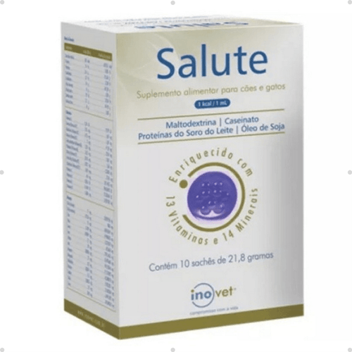 Kit 5 Salute Suplemento Alimentar para Cães e Gatos C/ 10 Sachês 21,8g cada- Inovet Kit 5 Salute Suplemento Alimentar para Cães e Gatos C/ 10 Sachês 21,8g cada- Inovet