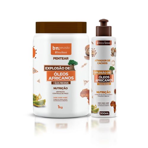 Creme de Pentear Óleos Africanos 1Kg + Ativador de Cachos Óleos Africanos 300ml