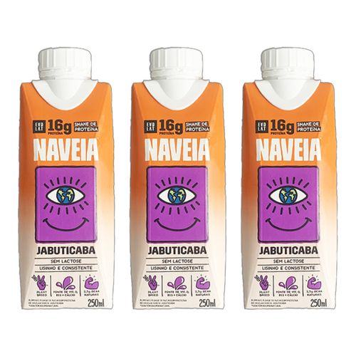 Kit 3X: Shake Proteico Vegano Jabuticaba Naveia 250ml