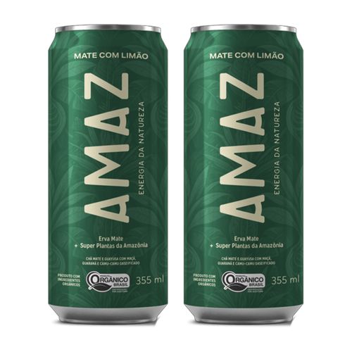 Kit 2X: Energético Mate com Limão Orgânico Amaz 355ml
