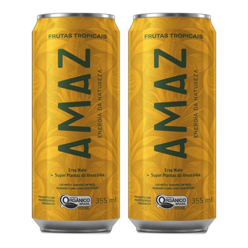 Kit 2X: Energético Frutas Tropicais Orgânico Amaz 355ml