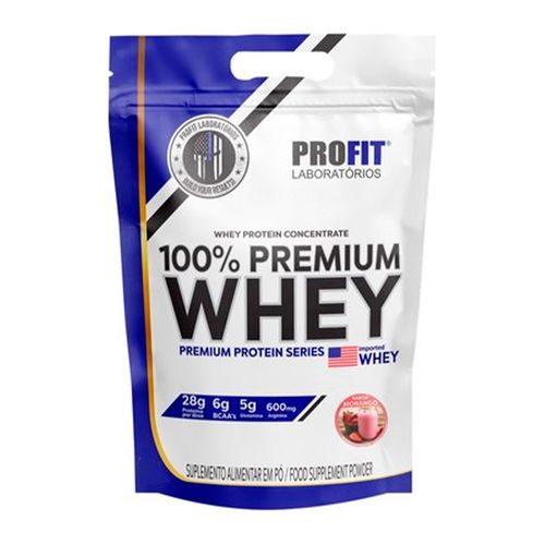 Whey Protein 100% Whey Premium 840g Morango Profit Whey Protein 100% Whey Premium 840g Morango Profit