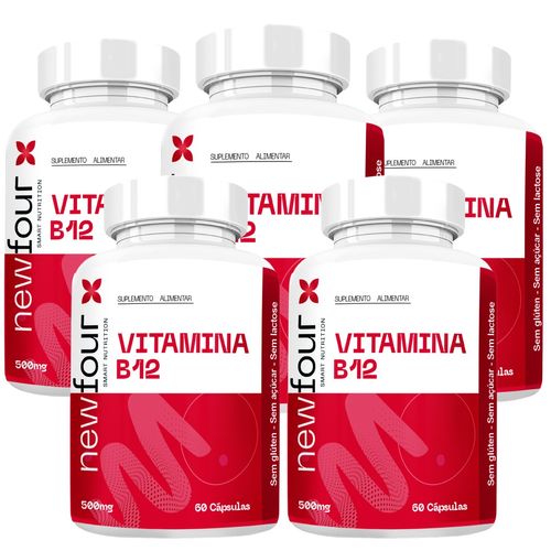 VITAMINA B12 KIT COM 5 POTES COM TOTAL DE 300 CAPSULAS
