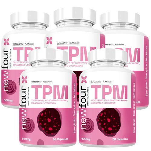 TRIPTOFANO + PICOLINATO DE CROMO + BISGLICINATO DE MAGNÉSIO + VITAMINA B6 + INOSITOL KIT C/ 5 POTES TOTAL DE 300 CAP TRIPTOFANO + PICOLINATO DE CROMO + BISGLICINATO DE MAGNÉSIO + VITAMINA B6 + INOSITOL KIT C/ 5 POTES TOTAL DE 300 CAP