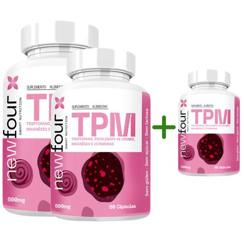 TRIPTOFANO + PICOLINATO DE CROMO + BISGLICINATO DE MAGNÉSIO + VITAMINA B6 + INOSITOL  COMPRE 2 LEVE 3  TOTAL DE 180 CAPS