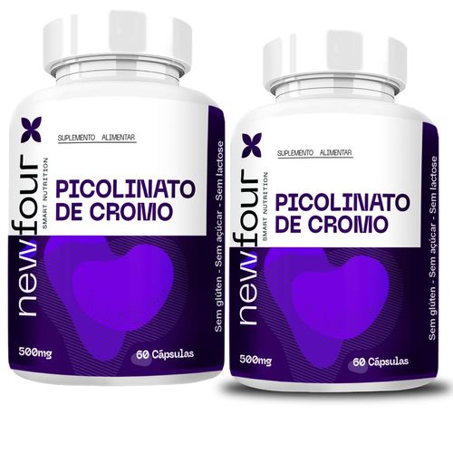 PICOLINATO DE CROMO KIT COM 2 POTES COM TOTAL DE 120 CAPSULAS PICOLINATO DE CROMO KIT COM 2 POTES COM TOTAL DE 120 CAPSULAS