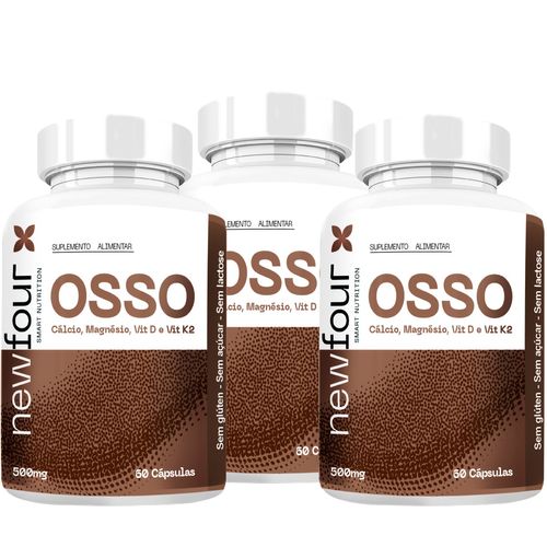 OSSO - CÁLCIO, MAGNÉSIO, VITAMINA D E VITAMINA K2 KIT COM 3 POTES COM TOTAL DE 180 CAPSULAS OSSO - CÁLCIO, MAGNÉSIO, VITAMINA D E VITAMINA K2 KIT COM 3 POTES COM TOTAL DE 180 CAPSULAS
