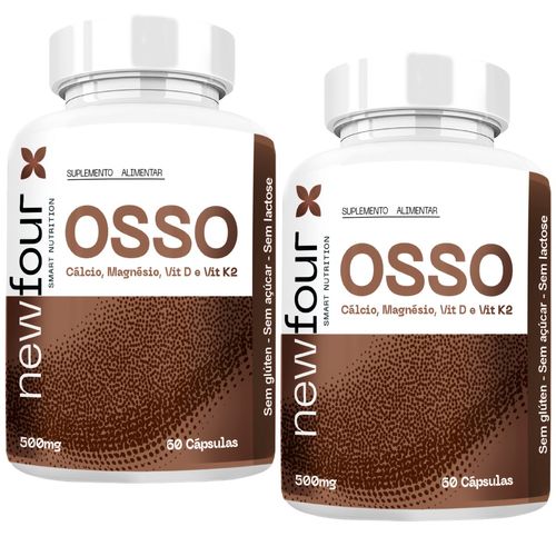 OSSO - CÁLCIO, MAGNÉSIO, VITAMINA D E VITAMINA K2 KIT COM 2 POTES COM TOTAL DE 120 CAPSULAS OSSO - CÁLCIO, MAGNÉSIO, VITAMINA D E VITAMINA K2 KIT COM 2 POTES COM TOTAL DE 120 CAPSULAS