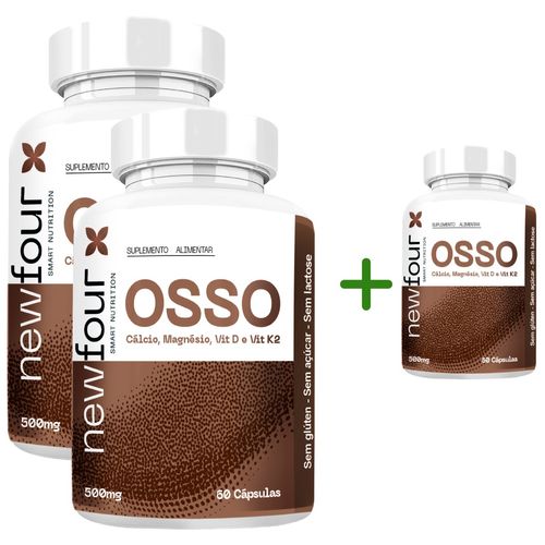 OSSO - CÁLCIO, MAGNÉSIO, VITAMINA D E VITAMINA K2 COMPRE 2 LEVE 3 COM TOTAL DE 180 CAPSULAS OSSO - CÁLCIO, MAGNÉSIO, VITAMINA D E VITAMINA K2 COMPRE 2 LEVE 3 COM TOTAL DE 180 CAPSULAS