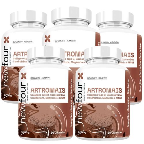 ARTROMAIS - COLÁGENO TIPO 2 , GLICOSAMINA , CONDROITINA , MAGNÉSIO E MSM KIT COM 5 POTES COM TOTAL DE 300 CAPSULAS