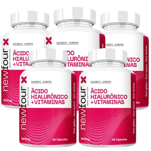 ÁCIDO HIALURÔNICO + VITAMINAS A , B5 , C , E KIT COM 5 POTES COM TOTAL DE 300 CAPSULAS ÁCIDO HIALURÔNICO + VITAMINAS A , B5 , C , E KIT COM 5 POTES COM TOTAL DE 300 CAPSULAS