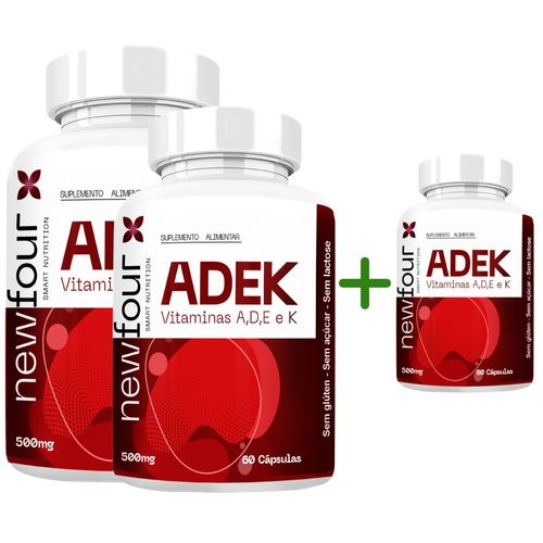 ADEK  VITAMINAS A, D , E , K KIT COMPRE 2 LEVE 3 COM TOTAL DE 180 CAPSULAS
