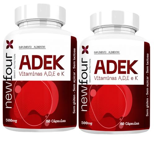 ADEK VITAMINAS A, D , E , K KIT COM 2 POTES COM TOTAL DE 120 CAPSULAS ADEK VITAMINAS A, D , E , K KIT COM 2 POTES COM TOTAL DE 120 CAPSULAS