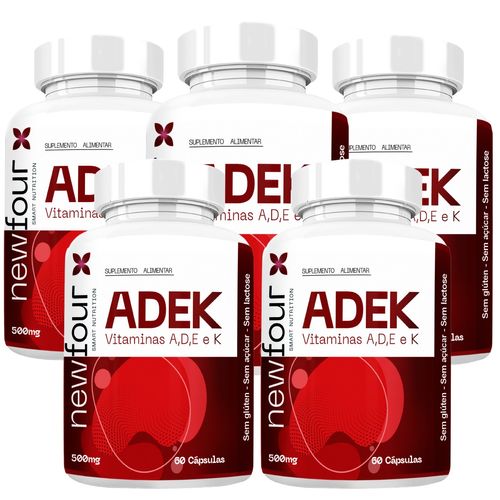 ADEK VITAMINAS A, D , E , K KIT COM 5 POTES COM TOTAL DE 300 CAPSULAS ADEK VITAMINAS A, D , E , K KIT COM 5 POTES COM TOTAL DE 300 CAPSULAS