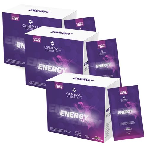 Kit 2 Energy ATP 30 Saches Creatina Monohidrata Central Nutrition Limão e Café Verde