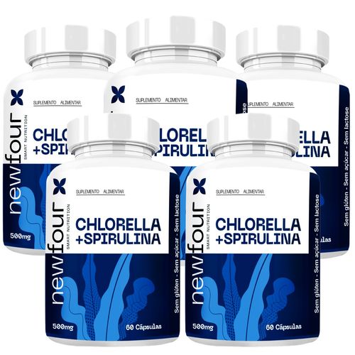 CHLORELLA + SPIRULINA KIT COM 5 POTES COM TOTAL DE 300 CAPSULAS CHLORELLA + SPIRULINA KIT COM 5 POTES COM TOTAL DE 300 CAPSULAS