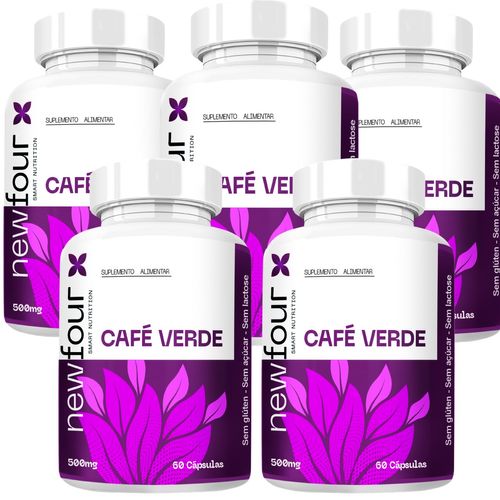 CAFÉ VERDE KIT COM 5 POTES COM TOTAL DE 300 CAPSULAS CAFÉ VERDE KIT COM 5 POTES COM TOTAL DE 300 CAPSULAS