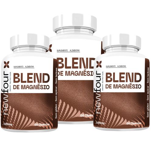 BLEND DE MAGNÉSIO KIT COM 3 POTES COM TOTAL DE 180 CAPSULAS
