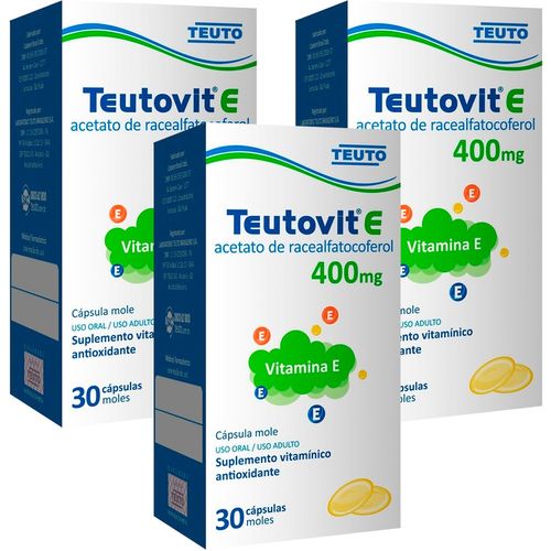 Vitamina E Teutovit 400 Mg Com 30 Cápsulas Gelatinosas Kit 3 Vitamina E Teutovit 400 Mg Com 30 Cápsulas Gelatinosas Kit 3