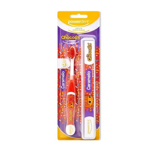 Escova Dental Infantil Powerdent Chocolix 1Unidade Com Estojo