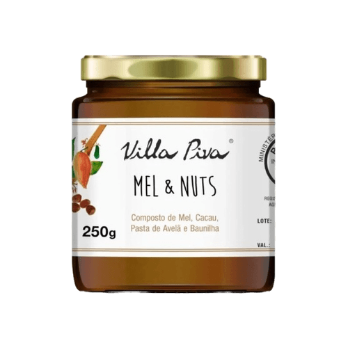 Mel e Nuts com Cacau e Baunilha Villa Piva 250g Mel e Nuts com Cacau e Baunilha Villa Piva 250g