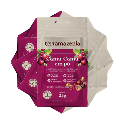 Kit 6X: Camu Camu em Pó Sem Glúten Sachê Terramazonia 25g