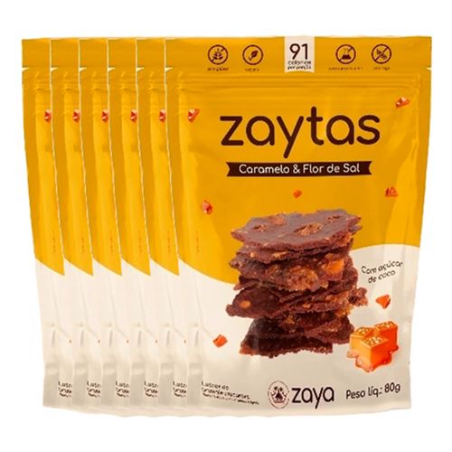 Kit 6X: Biscoito Zaytas Caramelo Sem Glúten Zaya 80g