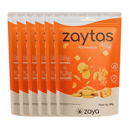 Kit 6X: Biscoito Parmezaya Protein Sem Glúten Zaya 50g Kit 6X: Biscoito Parmezaya Protein Sem Glúten Zaya 50g