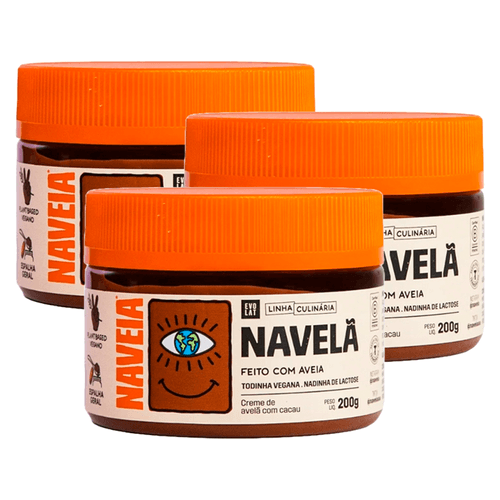 Kit 3X: Creme de Avelã com Cacau Navelã Naveia 200g