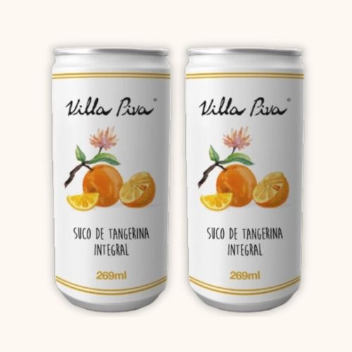 Kit 2X: Suco de Tangerina Integral Sem Açúcar Lata Villa Piva 269ml