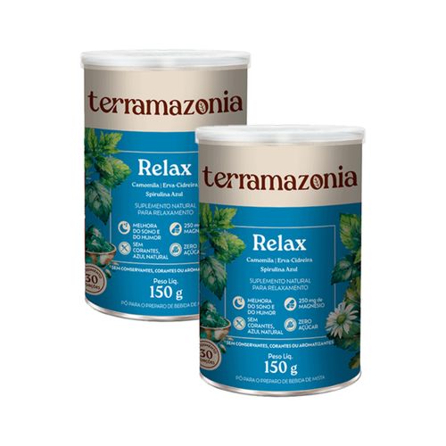 Kit 2X: Relax Camomila, Erva Cidreira e Spirulina Azul Terramazonia 150g Kit 2X: Relax Camomila, Erva Cidreira e Spirulina Azul Terramazonia 150g