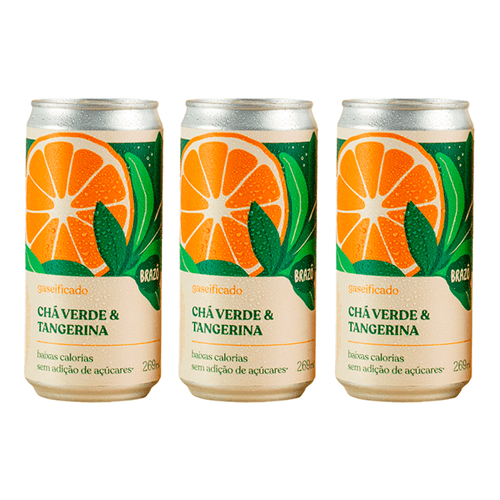 Kit 3X: Chá Verde com Tangerina Gaseificado Brazô 269ml Kit 3X: Chá Verde com Tangerina Gaseificado Brazô 269ml
