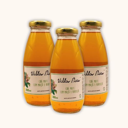 Kit 3X: Chá Mate com Hortelã Sem Açúcar Villa Piva 300ml
