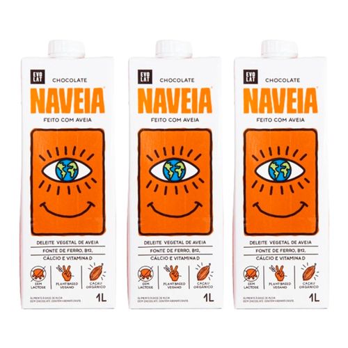 Kit 3X: Bebida Vegetal de Aveia Chocolate Naveia 1L