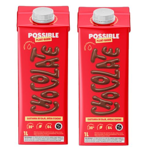 Kit 2X: Leite Vegetal de Castanha de Caju Chocolate Orgânico Possible 1L Kit 2X: Leite Vegetal de Castanha de Caju Chocolate Orgânico Possible 1L