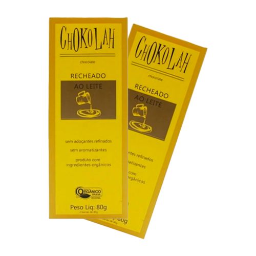 Kit 2X: Chocolate ao Leite 40% Cacau Recheado Orgânico CHoKolaH 80g Kit 2X: Chocolate ao Leite 40% Cacau Recheado Orgânico CHoKolaH 80g