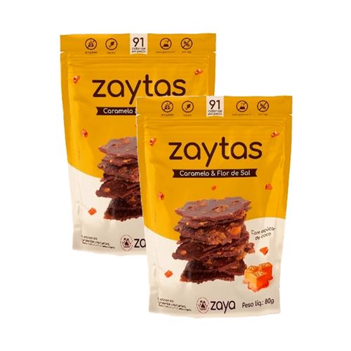 Kit 2X: Biscoito Zaytas Caramelo Sem Glúten Zaya 80g Kit 2X: Biscoito Zaytas Caramelo Sem Glúten Zaya 80g