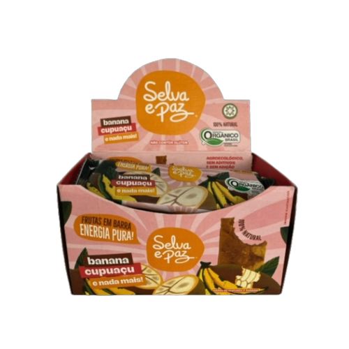 Barra de Frutas Banana e Polpa Cupuaçu Orgânica 30g Selva e Paz 12 Unidades Barra de Frutas Banana e Polpa Cupuaçu Orgânica 30g Selva e Paz 12 Unidades
