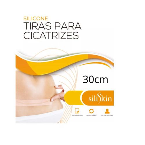 Fita de silicone para cicatriz hipertrófica e queloides 30x2cm (1un) - SiliSkin