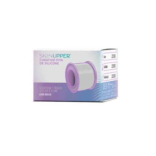 Curativo Fita de Gel Silicone para Queloide e Cicatriz rolo 2,50cm x 1,50m bege - Skinupper