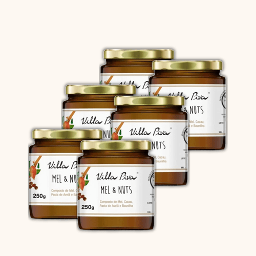Kit 3X: Mel e Nuts com Cacau e Baunilha Villa Piva 250g Kit 3X: Mel e Nuts com Cacau e Baunilha Villa Piva 250g