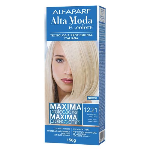 Tintura Alta Moda Especial 12.21 Louro Platina Irisé Cinza Irisé 150g Tintura Alta Moda Especial 12.21 Louro Platina Irisé Cinza Irisé 150g