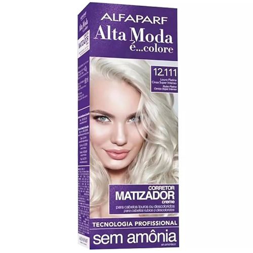 Tintura Alta Moda 12.111 Louro Platina Cinza Super Intenso Matizador 150g Tintura Alta Moda 12.111 Louro Platina Cinza Super Intenso Matizador 150g