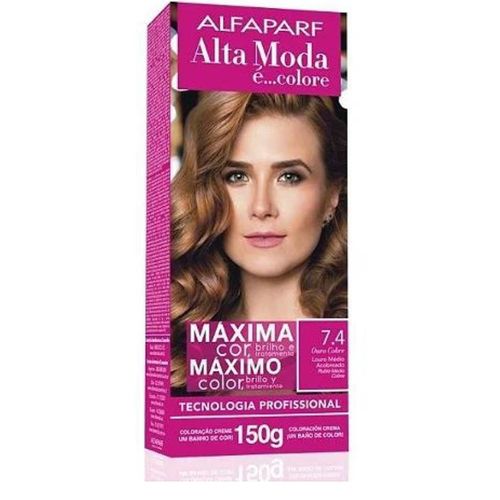 Tintura Alta Moda 150g 7.4 Louro Médio Acobreado Tintura Alta Moda 150g 7.4 Louro Médio Acobreado